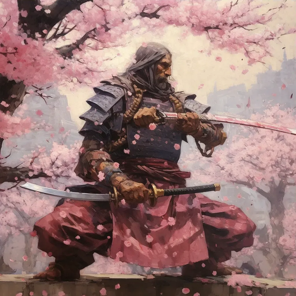 Samurai warrior among cherry blossoms in image prompt - Image 3