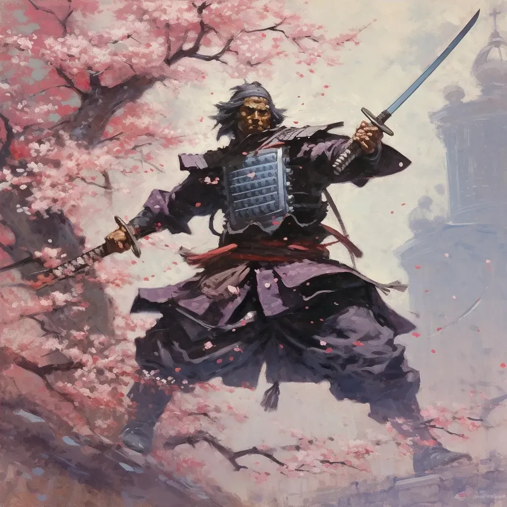 Samurai warrior among cherry blossoms in image prompt - Image 4