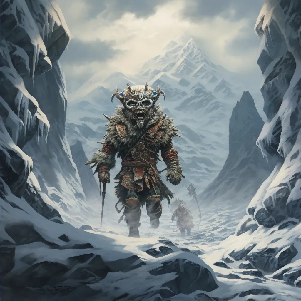 Fearless explorer journeying through icy landscape under pale arctic sky - Image 2