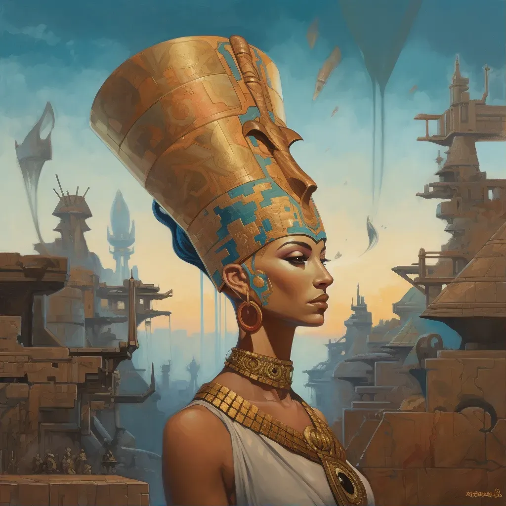 Queen Nefertiti overseeing construction of Amarna - Image 1