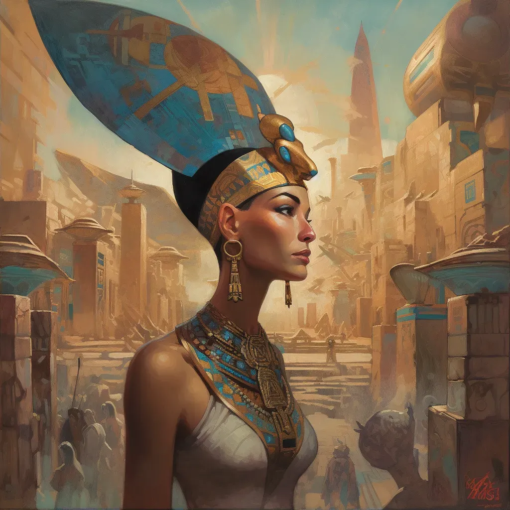 Queen Nefertiti overseeing construction of Amarna - Image 2