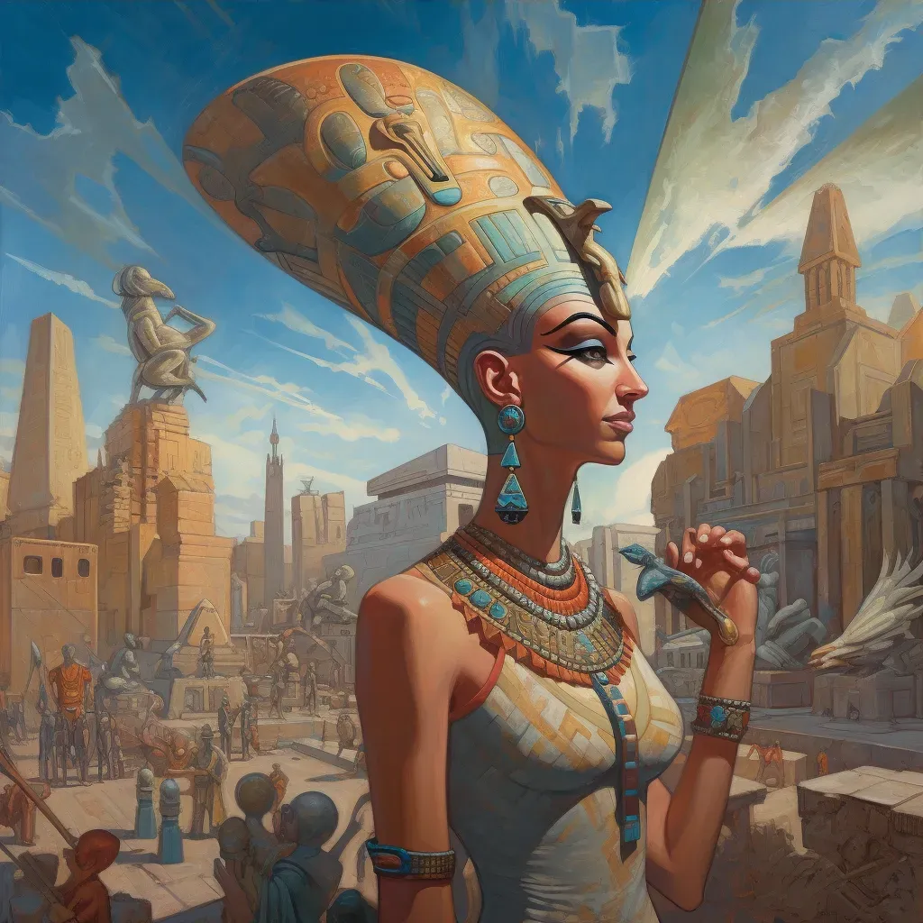 Queen Nefertiti overseeing construction of Amarna - Image 3