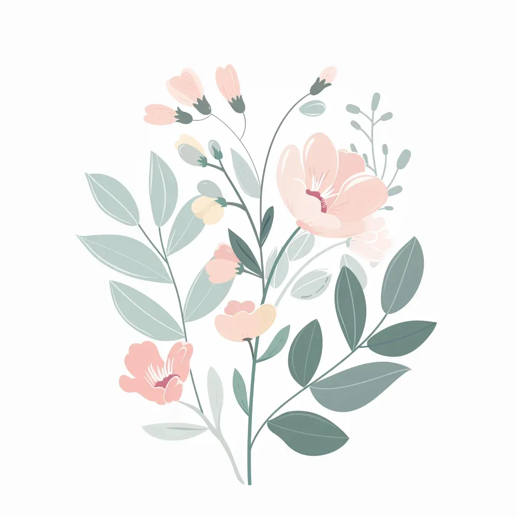 Organic skincare brand logo with pastel flowers - Image 1