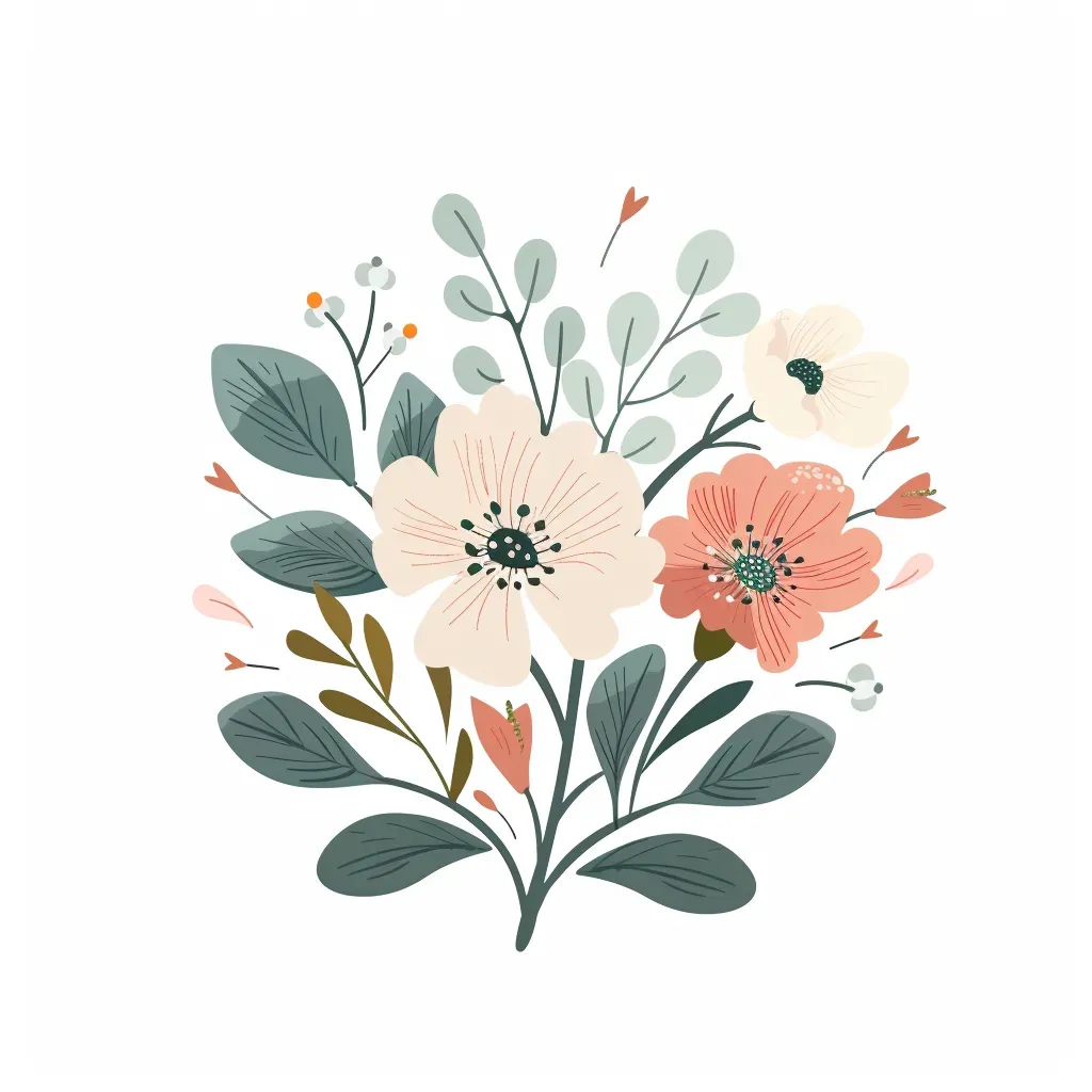 Organic skincare brand logo with pastel flowers - Image 2