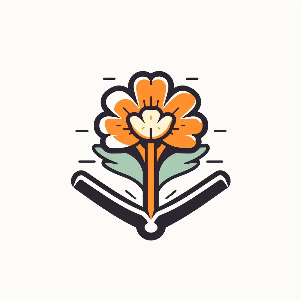 Gardening tools and blooming flowers logo - Image 1