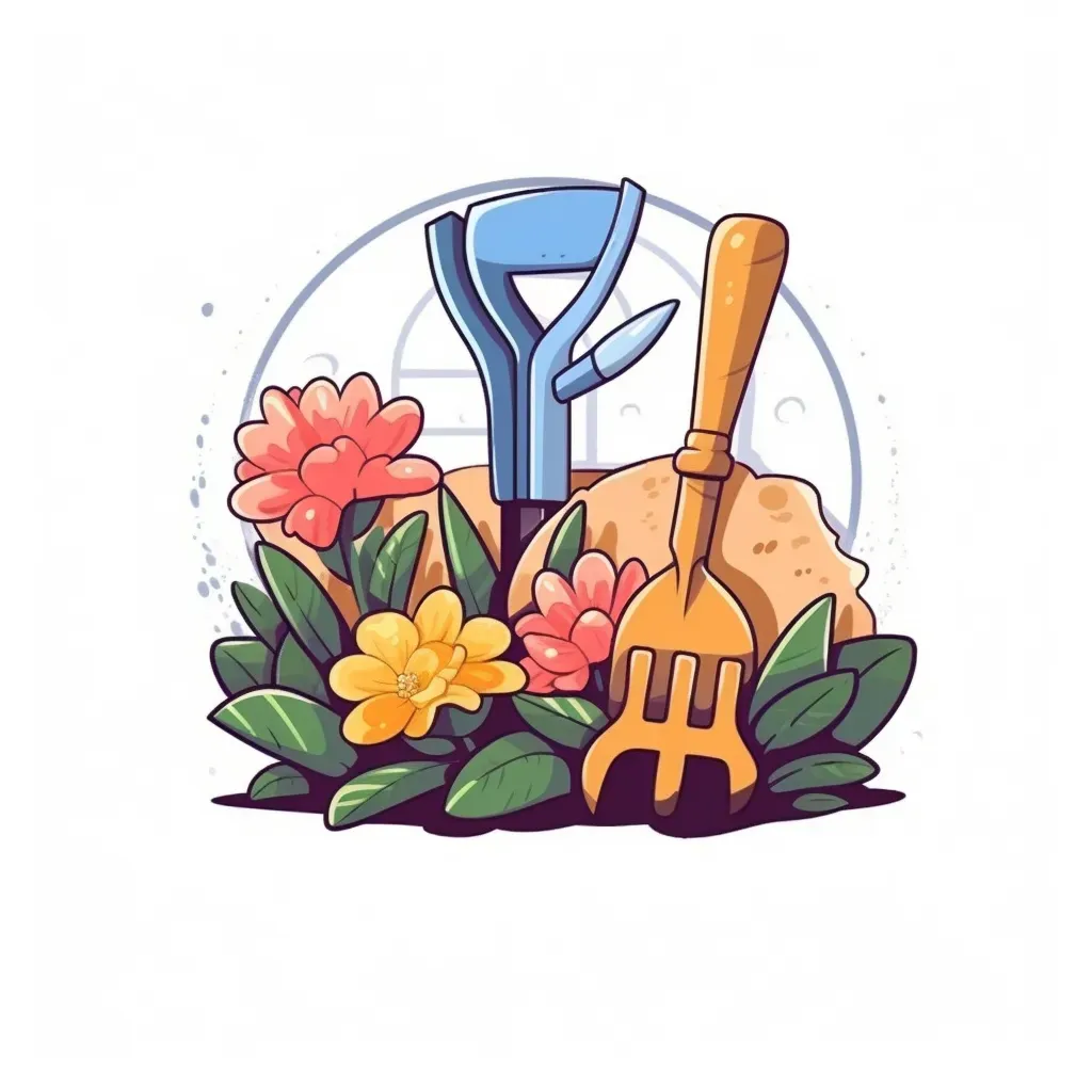 Gardening tools and blooming flowers logo - Image 4