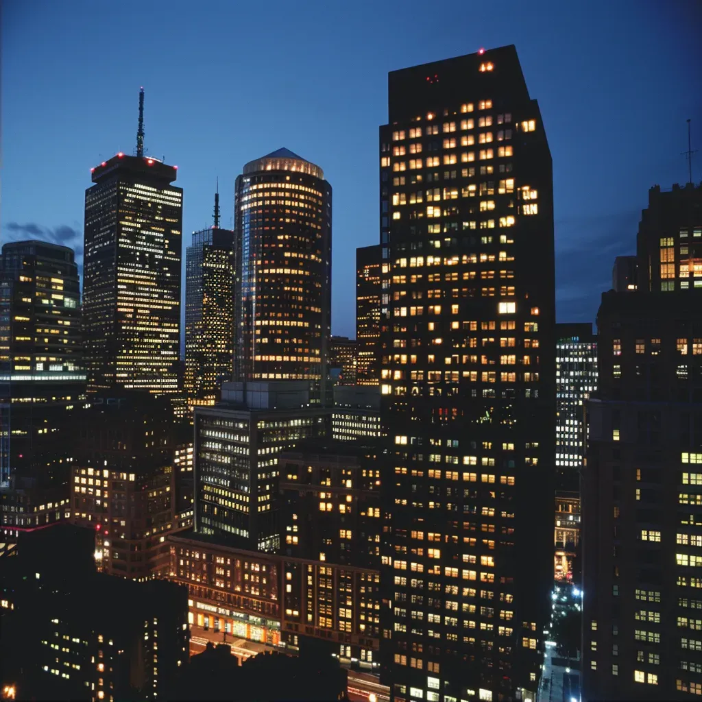 Boston skyline night - Image 2