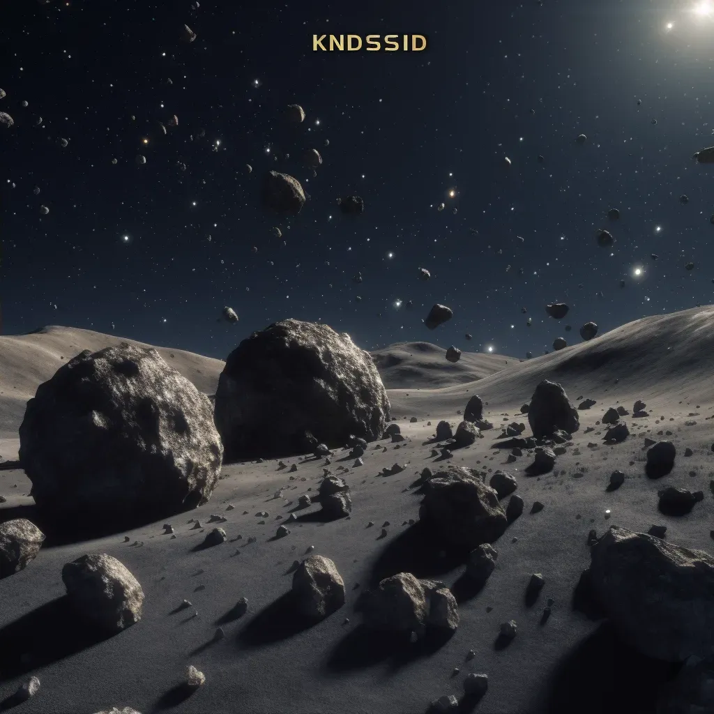 Dense asteroid field with various shapes and sizes against a backdrop of distant stars - Image 2