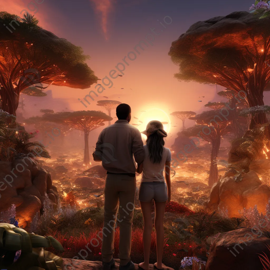 Couple experiencing a romantic adventure in virtual reality. - Image 3