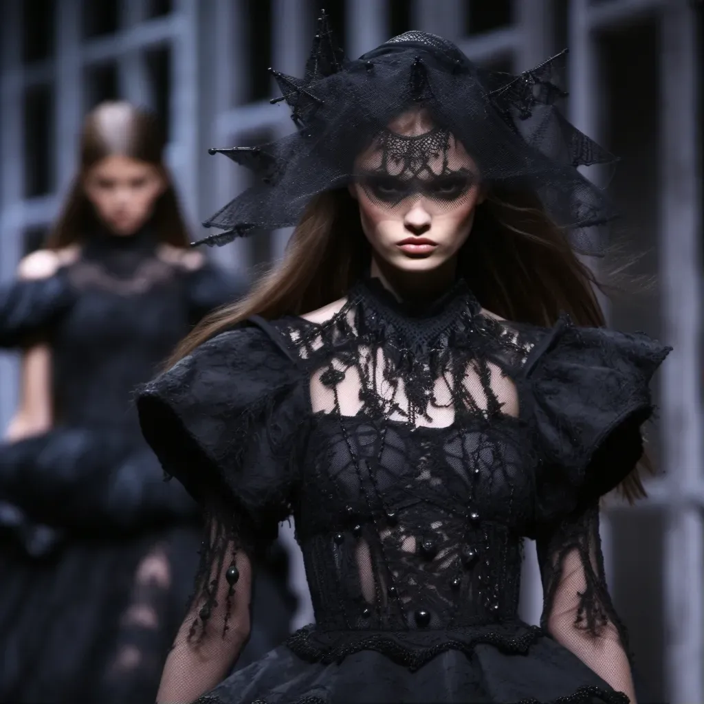 Gothic fashion runway scene - Image 1