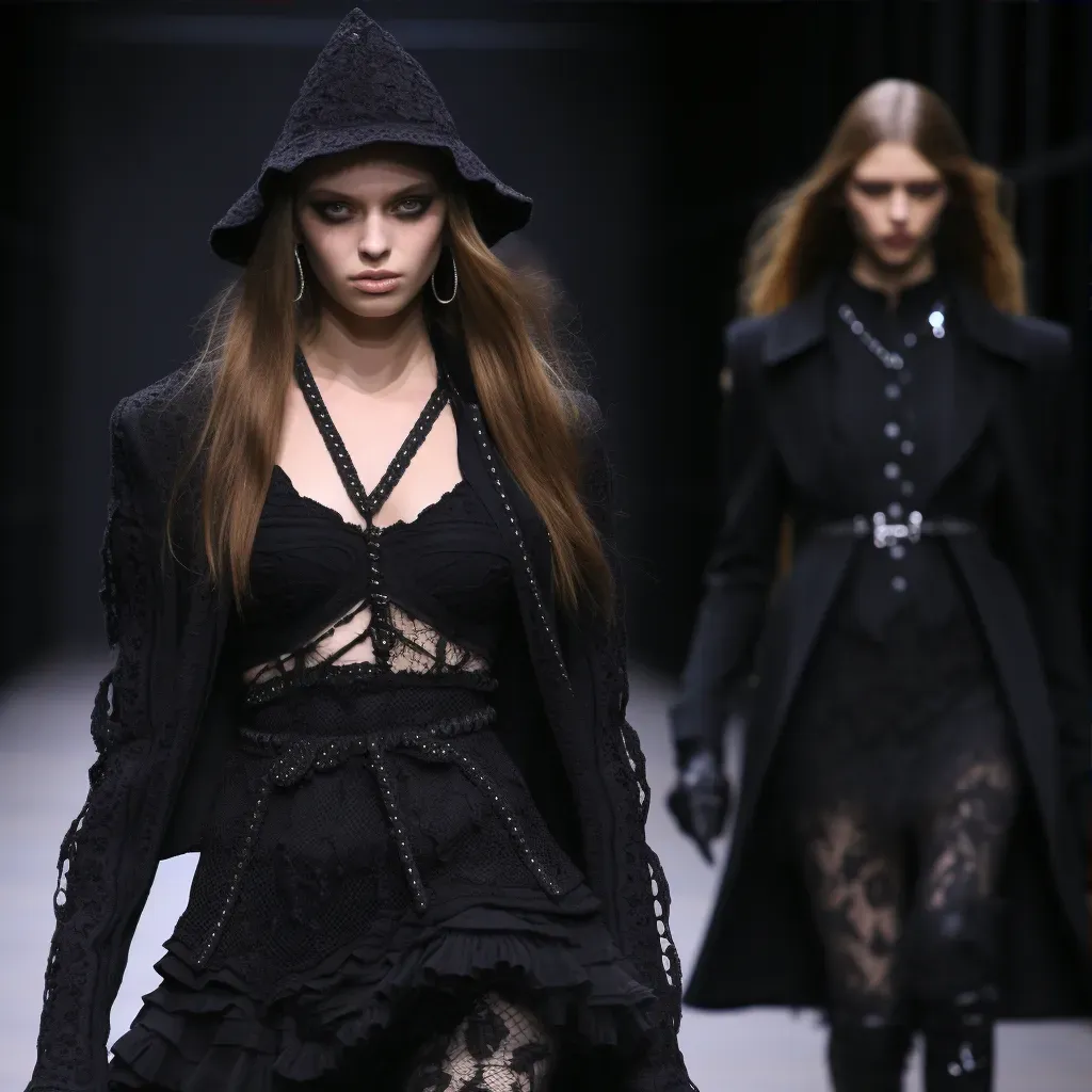 Gothic fashion runway scene - Image 3