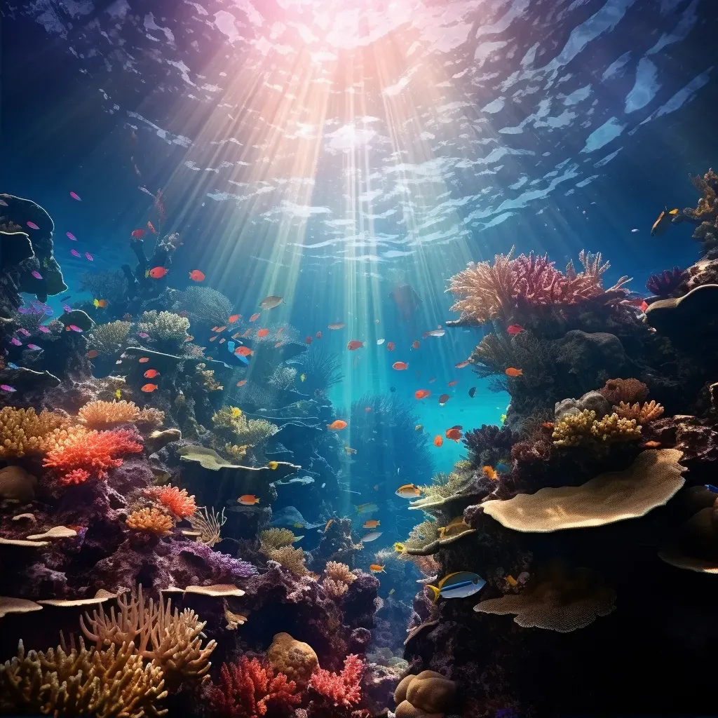 Sunlit Coral Reef Scene