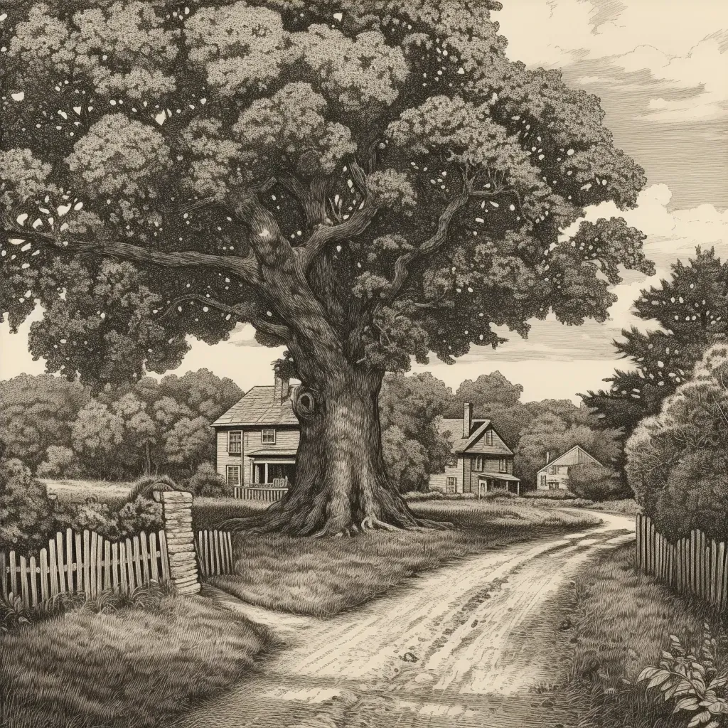 Tranquil country road with ancient trees - Image 4