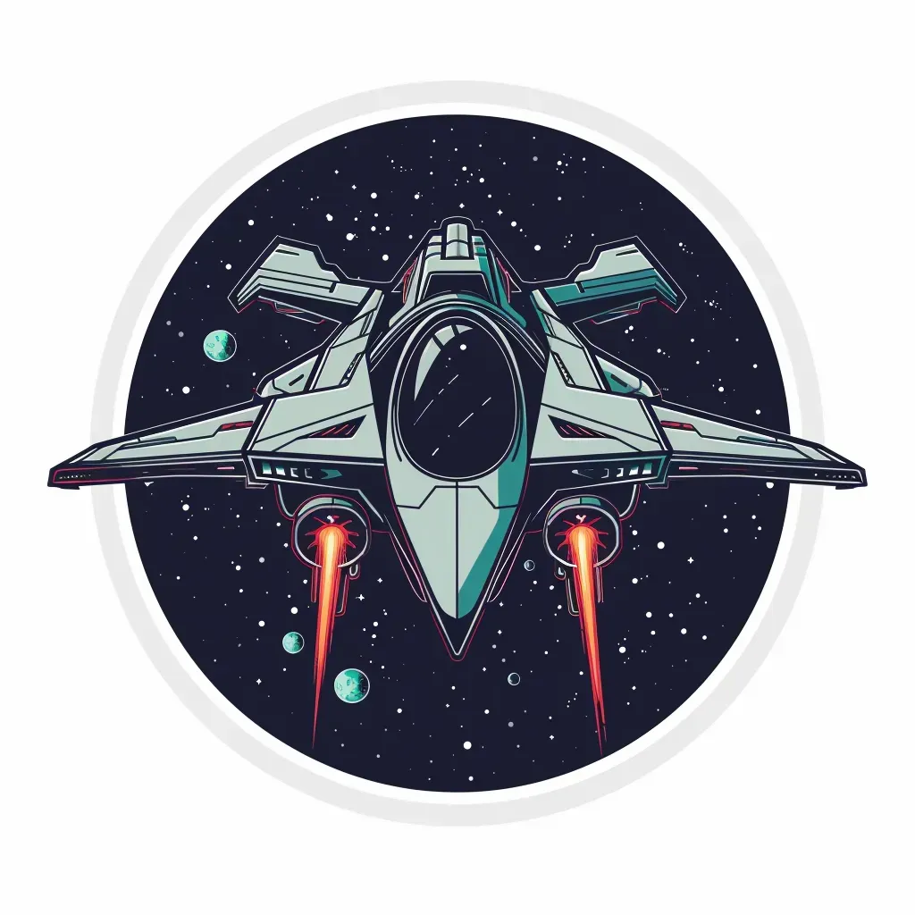 Gaming company logo with futuristic spaceship in outer space - Image 1