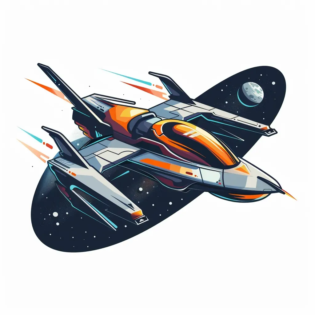 Gaming company logo with futuristic spaceship in outer space - Image 2