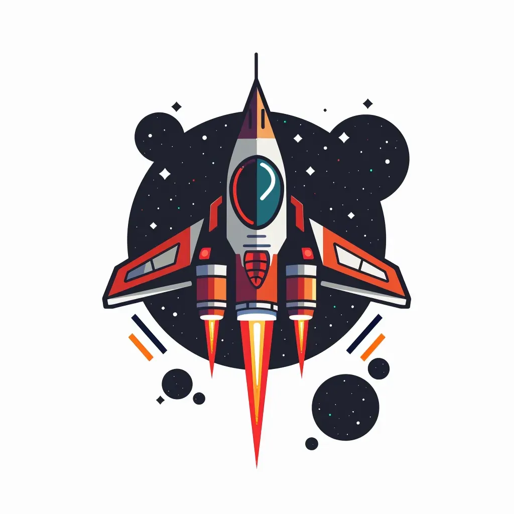 Gaming company logo with futuristic spaceship in outer space - Image 3