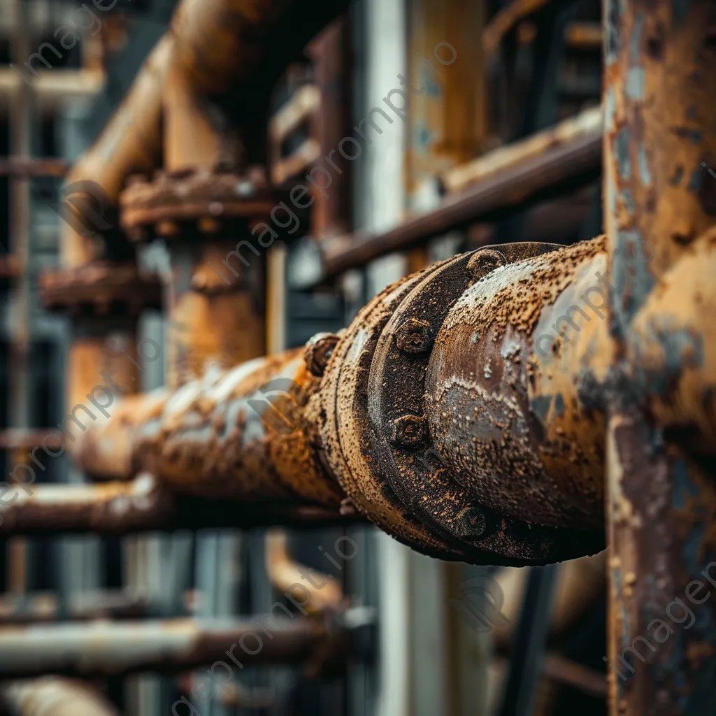 Close-up of intricate pipework at an oil refinery - Image 4