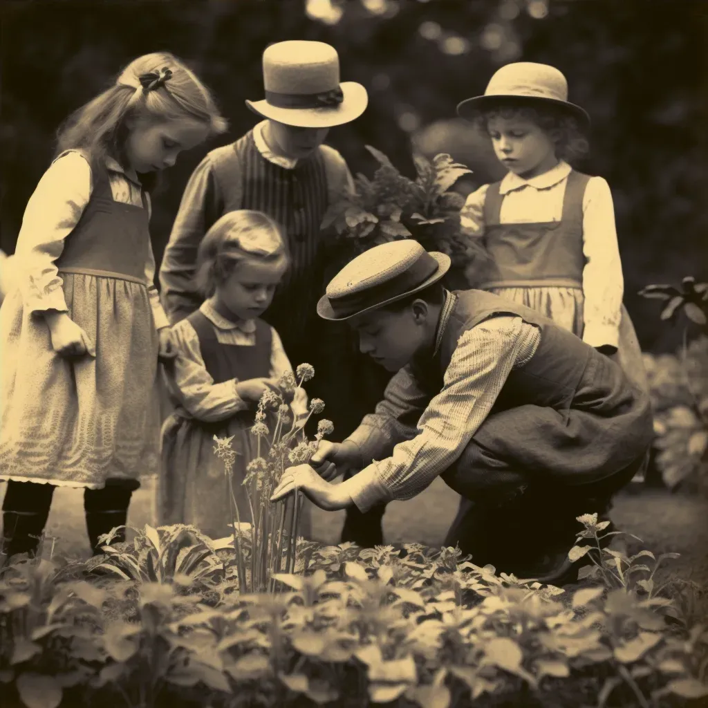 Children learning about plants in a botanical garden - Image 4