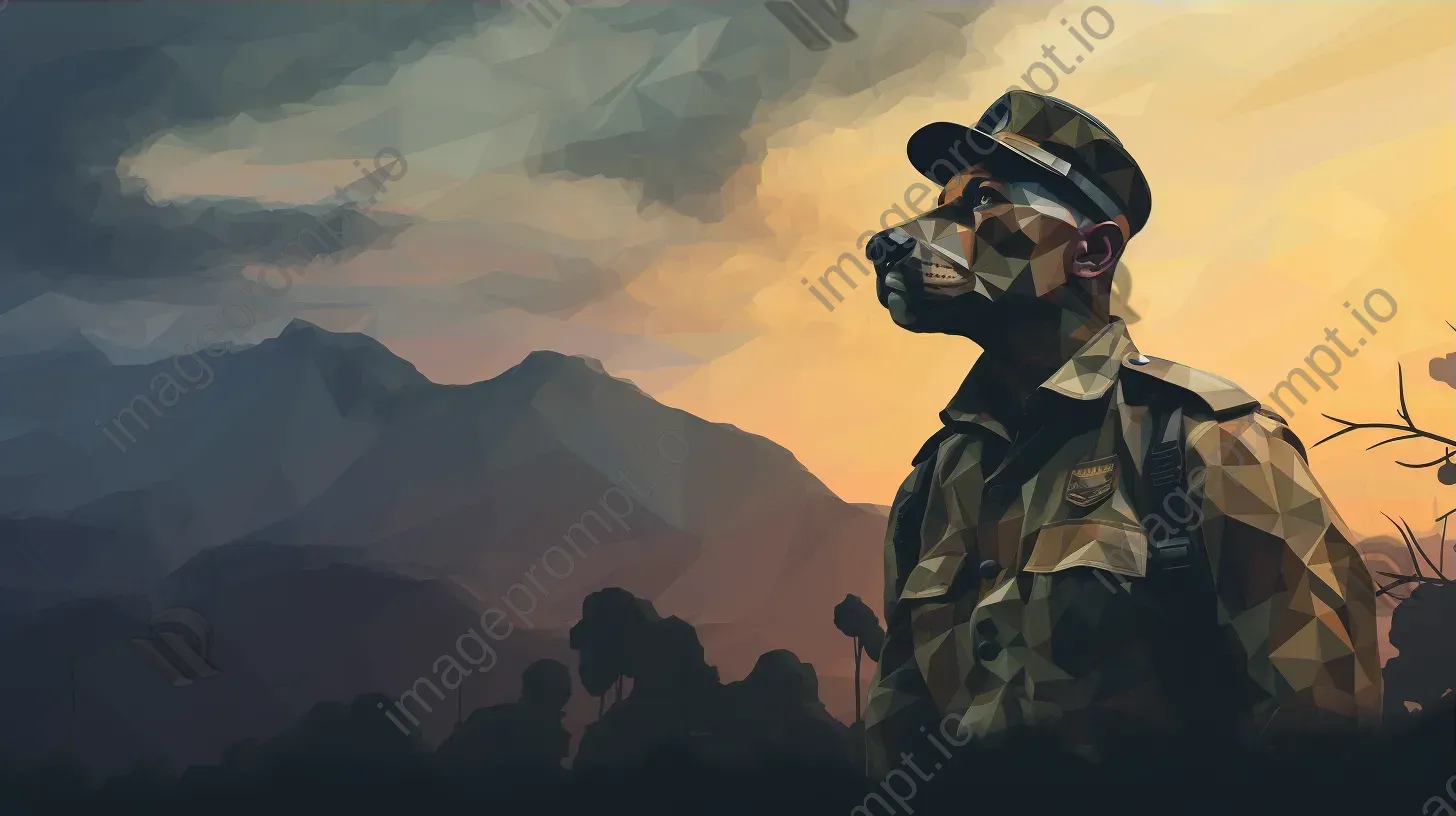 Low poly portrait of a wildlife ranger in earthy tones - Image 3