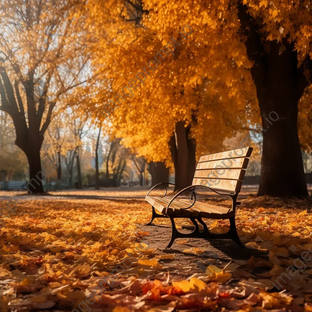 Fallen leaves in a peaceful autumn park - Image 2