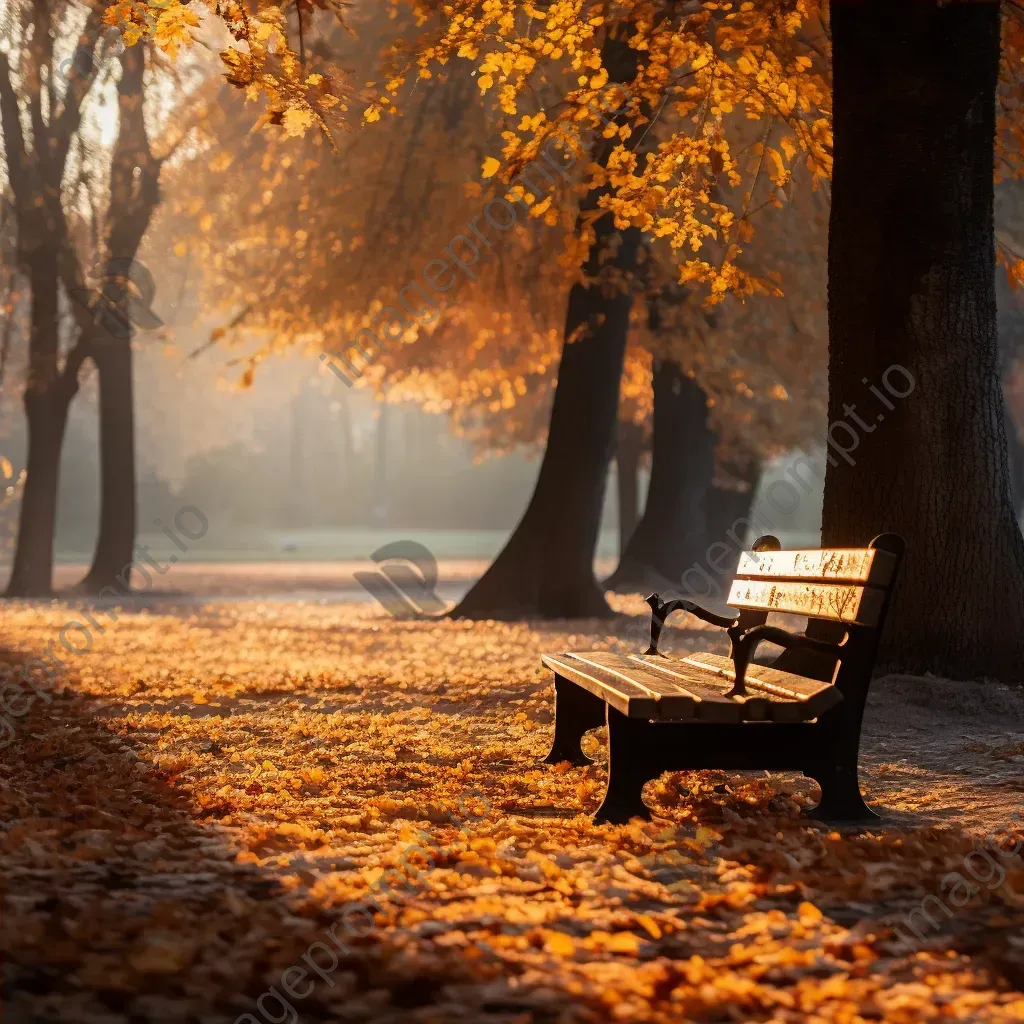 Fallen leaves in a peaceful autumn park - Image 4