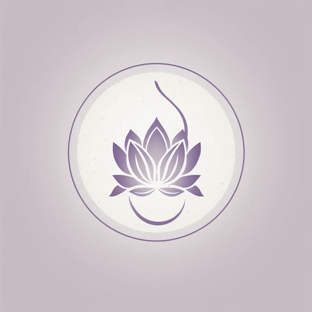 Elegant and sophisticated lotus icon medical spa logo in lavender and white colors - Image 2