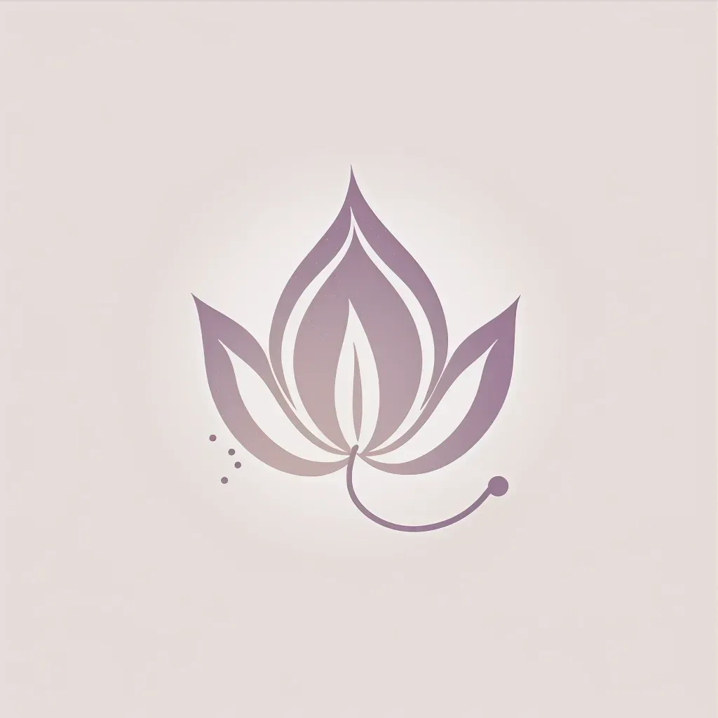 Elegant and sophisticated lotus icon medical spa logo in lavender and white colors - Image 3