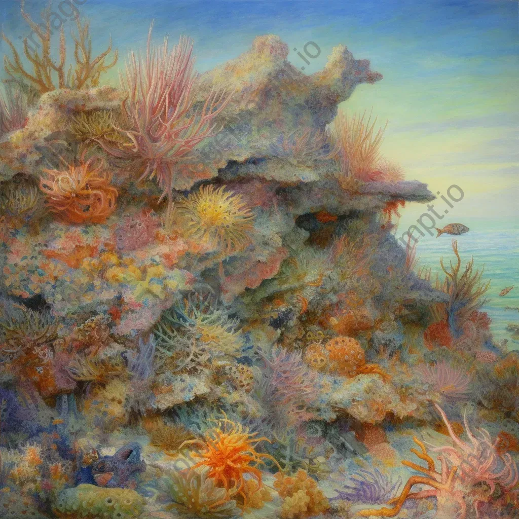 Image of an untouched coral reef teeming with a variety of colorful marine life - Image 2