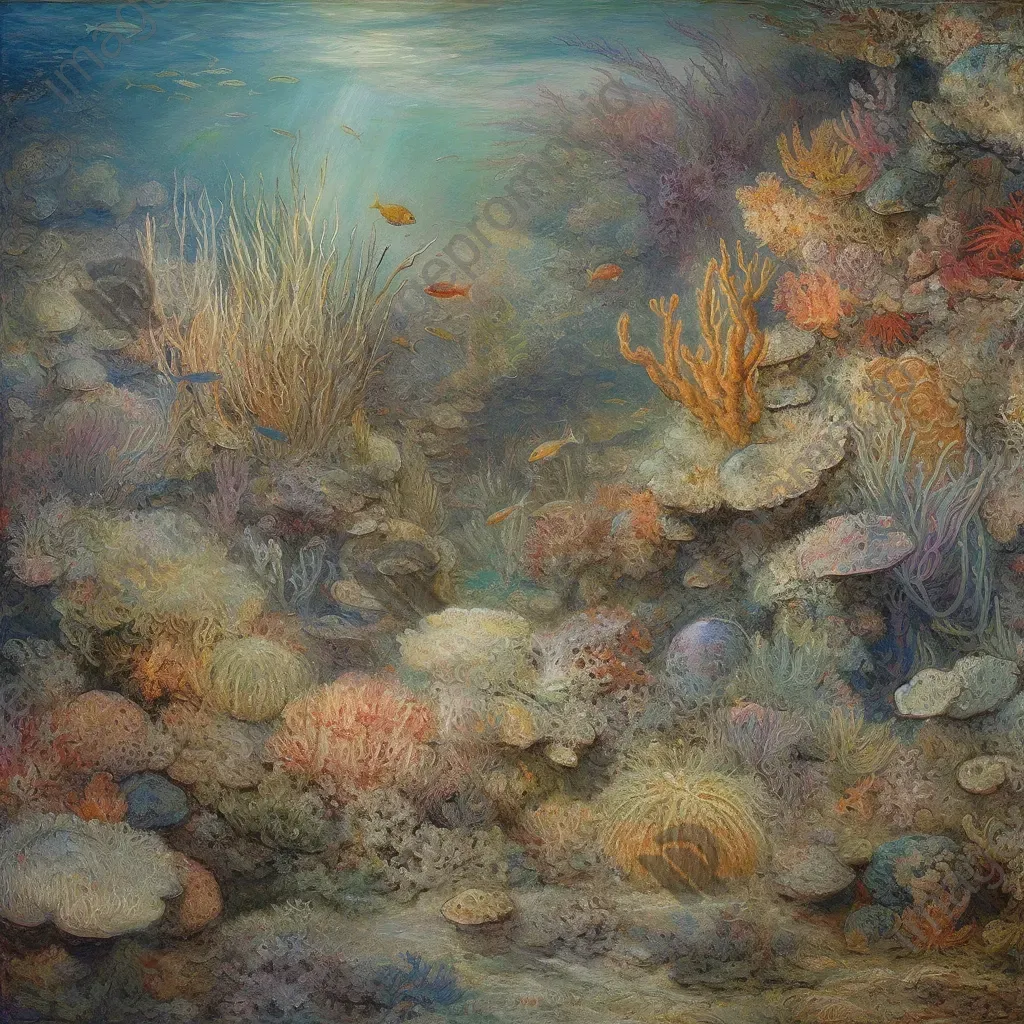Image of an untouched coral reef teeming with a variety of colorful marine life - Image 3