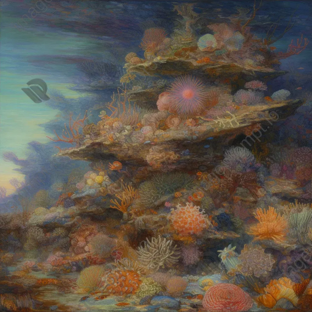 Image of an untouched coral reef teeming with a variety of colorful marine life - Image 4