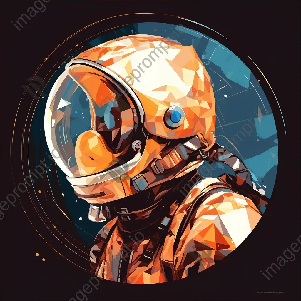 Low-poly portrait of an astronaut with cosmos in the reflection - Image 3