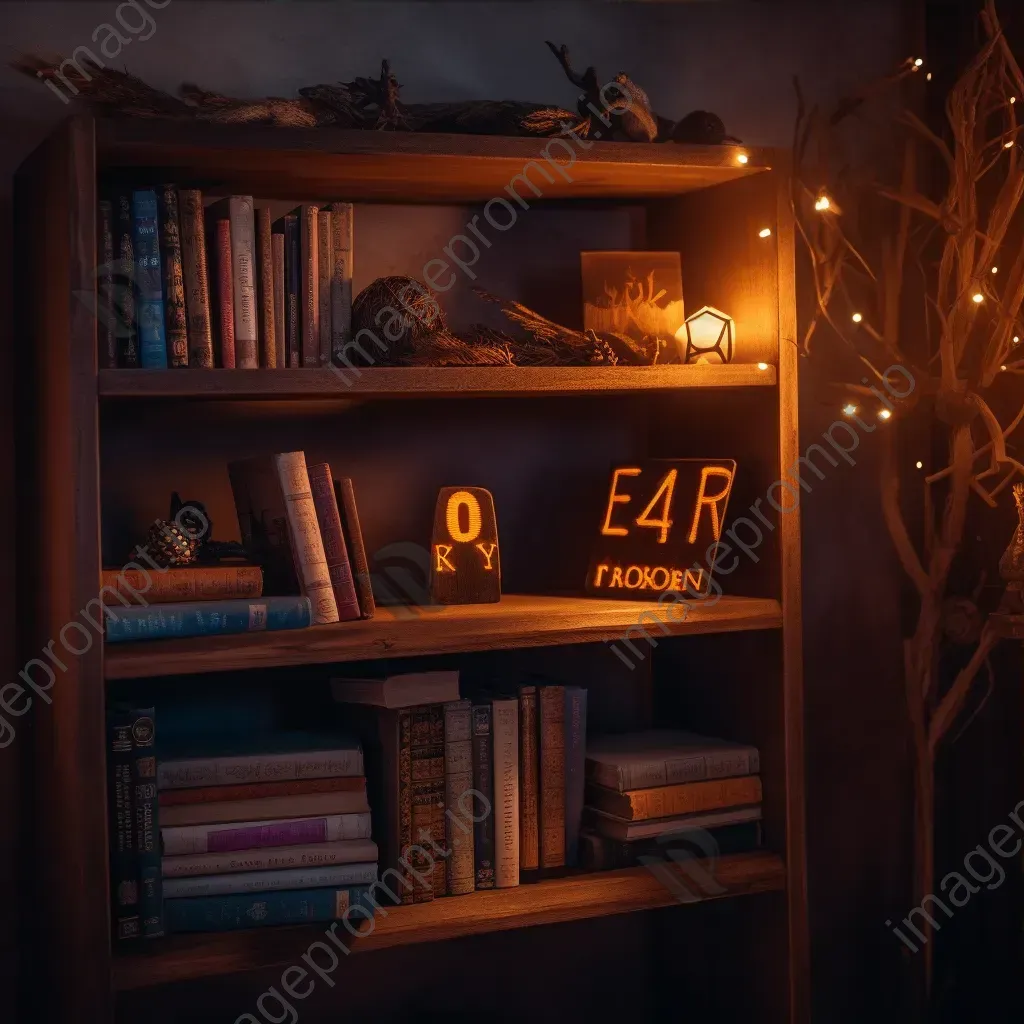 Enchanted bookshelf with 