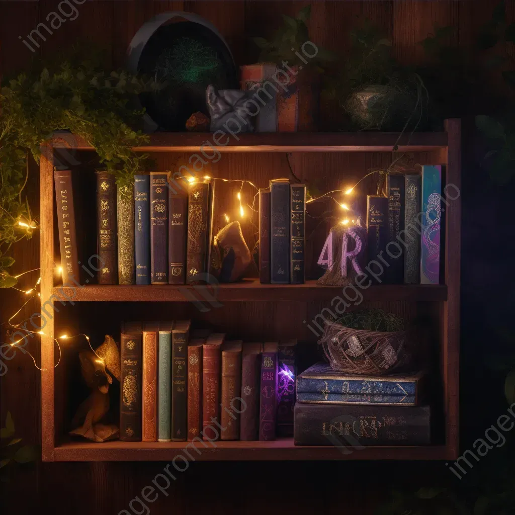 Enchanted bookshelf with 