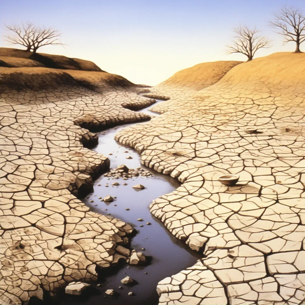 Image of a dried-up riverbed symbolizing water mismanagement - Image 2