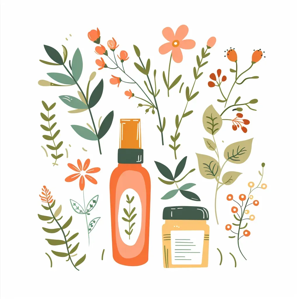 Organic skincare line logo with blooming flowers and herbal elements - Image 2