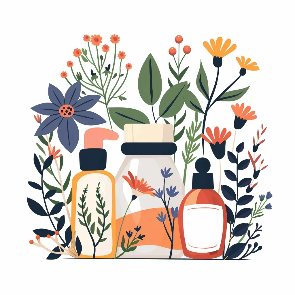 Organic skincare line logo with blooming flowers and herbal elements - Image 3