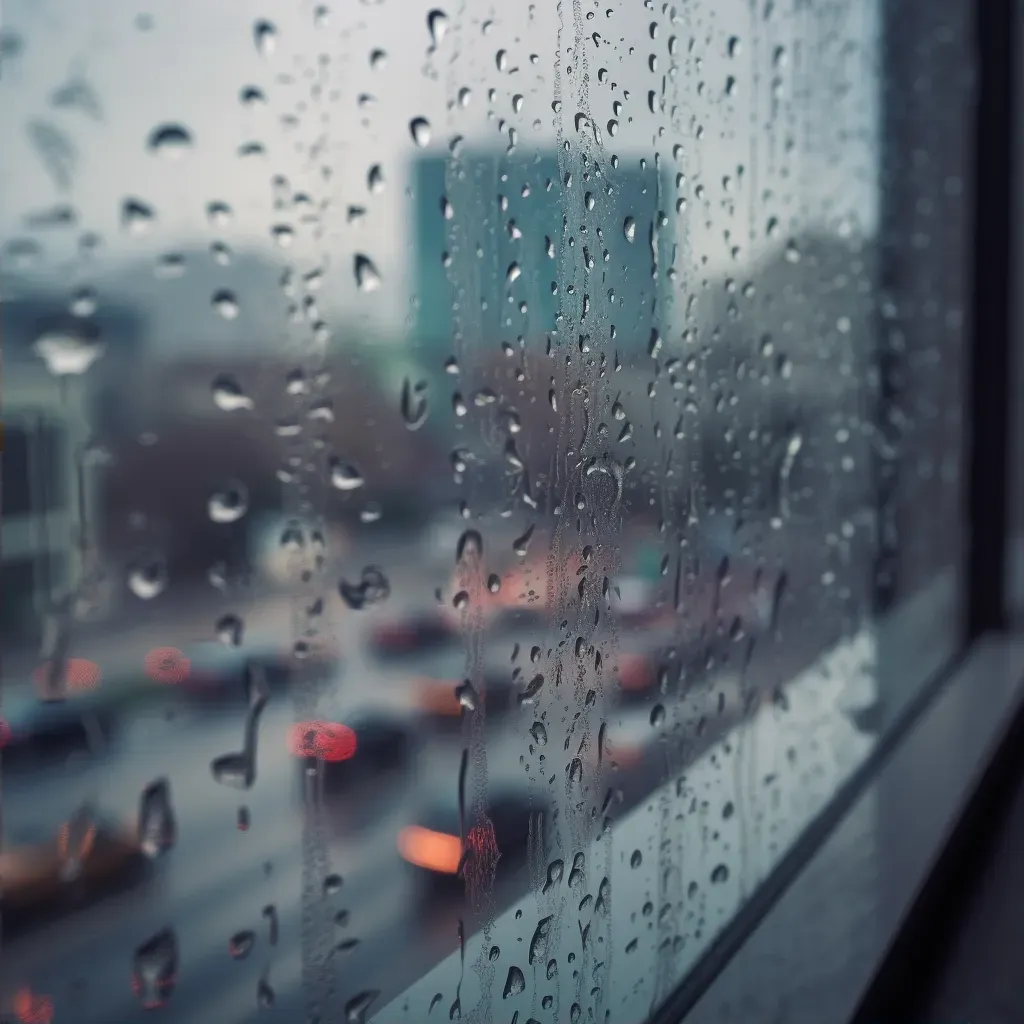 raindrops tracing lines on window - Image 2