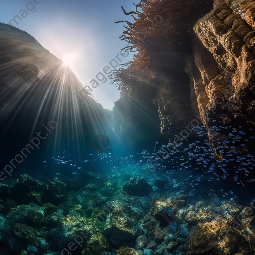 Underwater cliff with schools of fish - Image 4