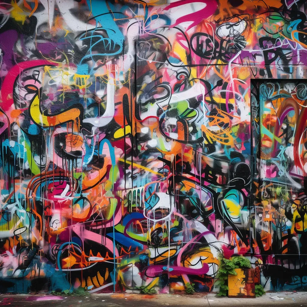 Vibrant urban wall graffiti layers - Image 3