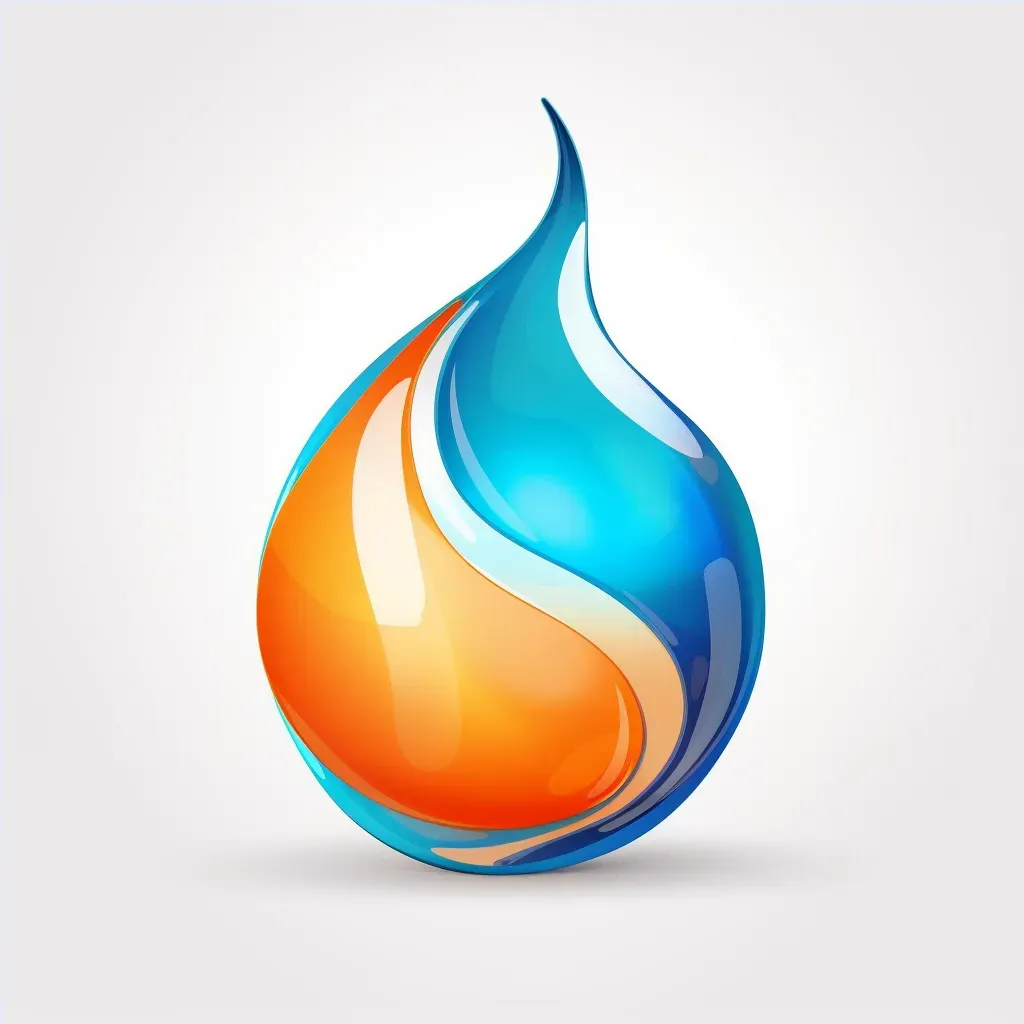 Artistic and abstract logo design with molten glass icon in blue and orange colors - Image 4