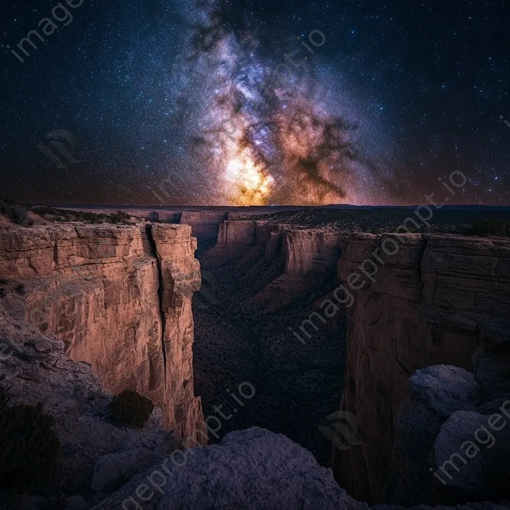 Canyon view at night under the Milky Way - Image 2