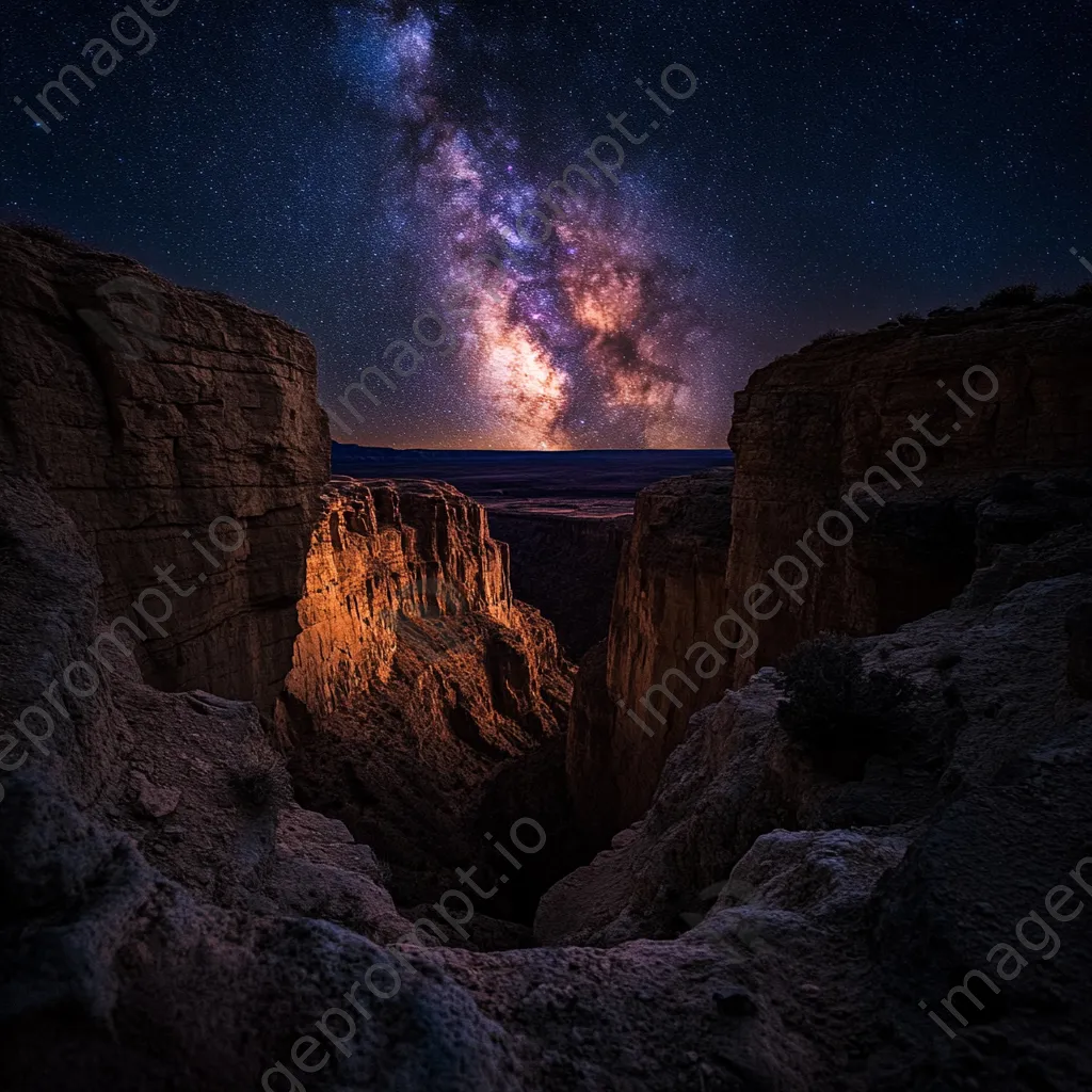 Canyon view at night under the Milky Way - Image 3