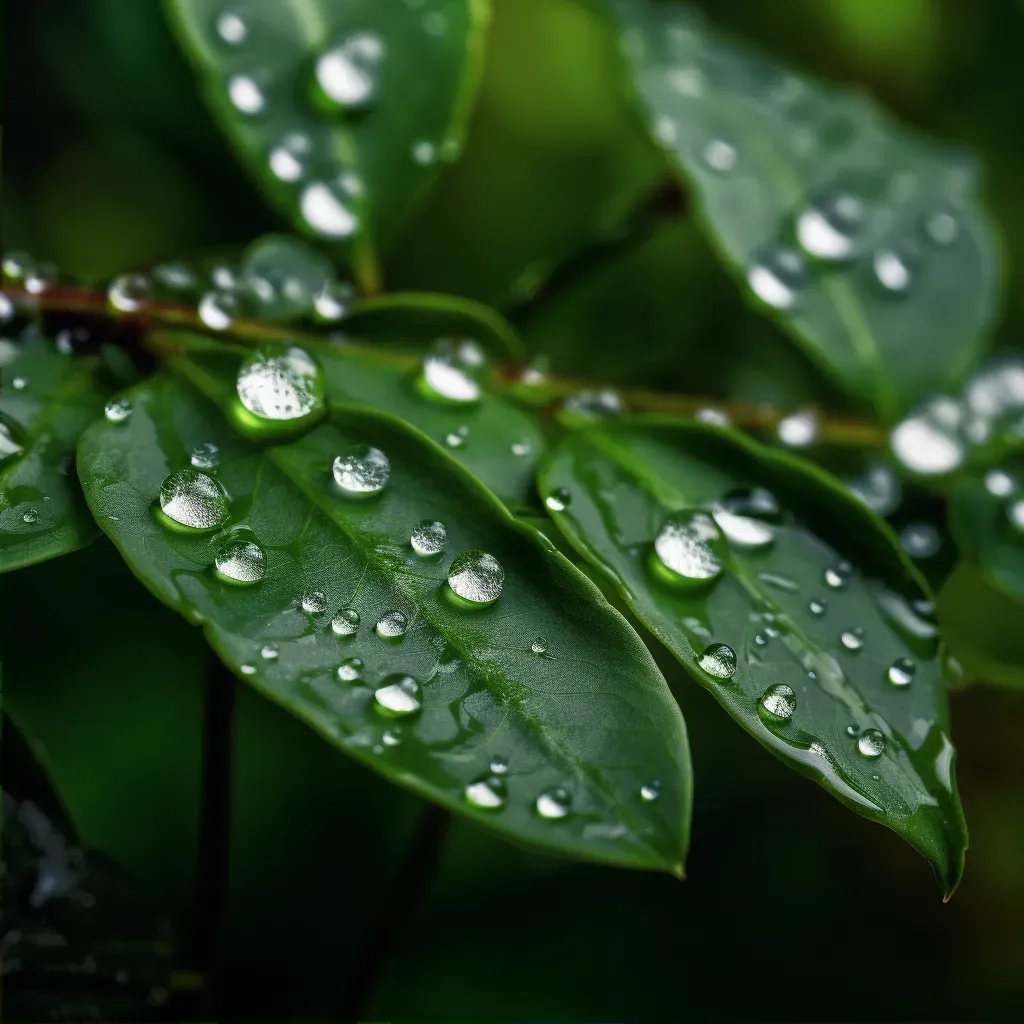 interconnected droplets on leaves - Image 2