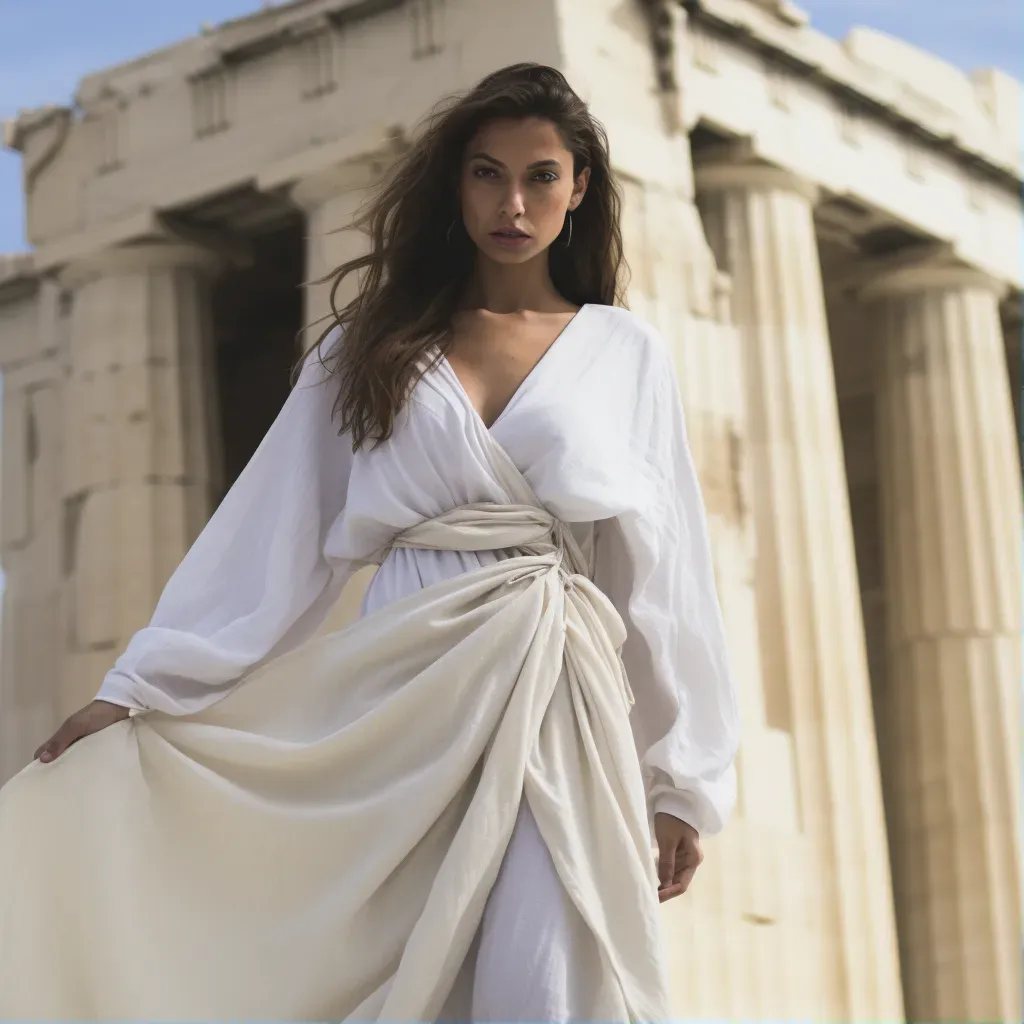 Greek traditional chiton robe at Acropolis - Image 1