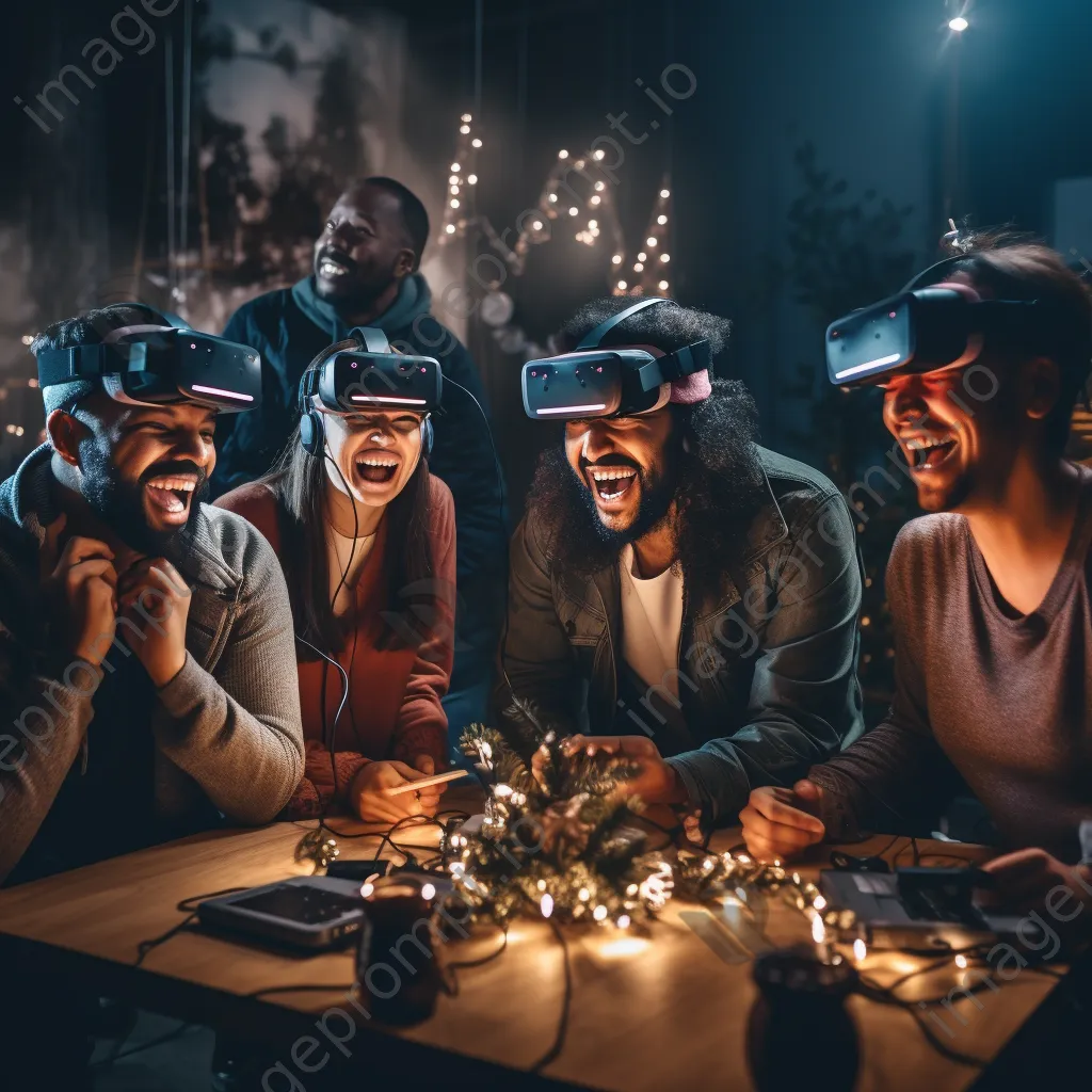 Group of friends enjoying a VR escape room experience. - Image 3