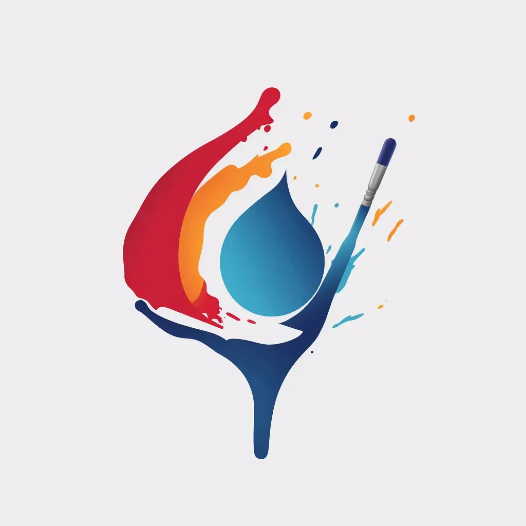 Abstract paintbrush logo design in blue, red, and yellow - Image 3