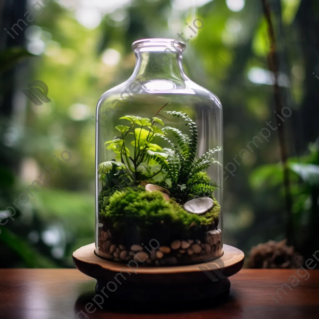 Empty glass terrarium with natural light - Image 2