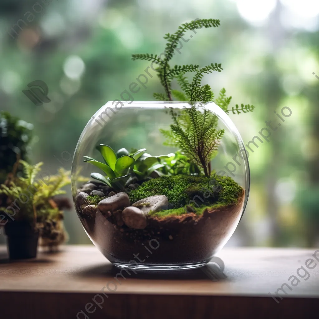 Empty glass terrarium with natural light - Image 3