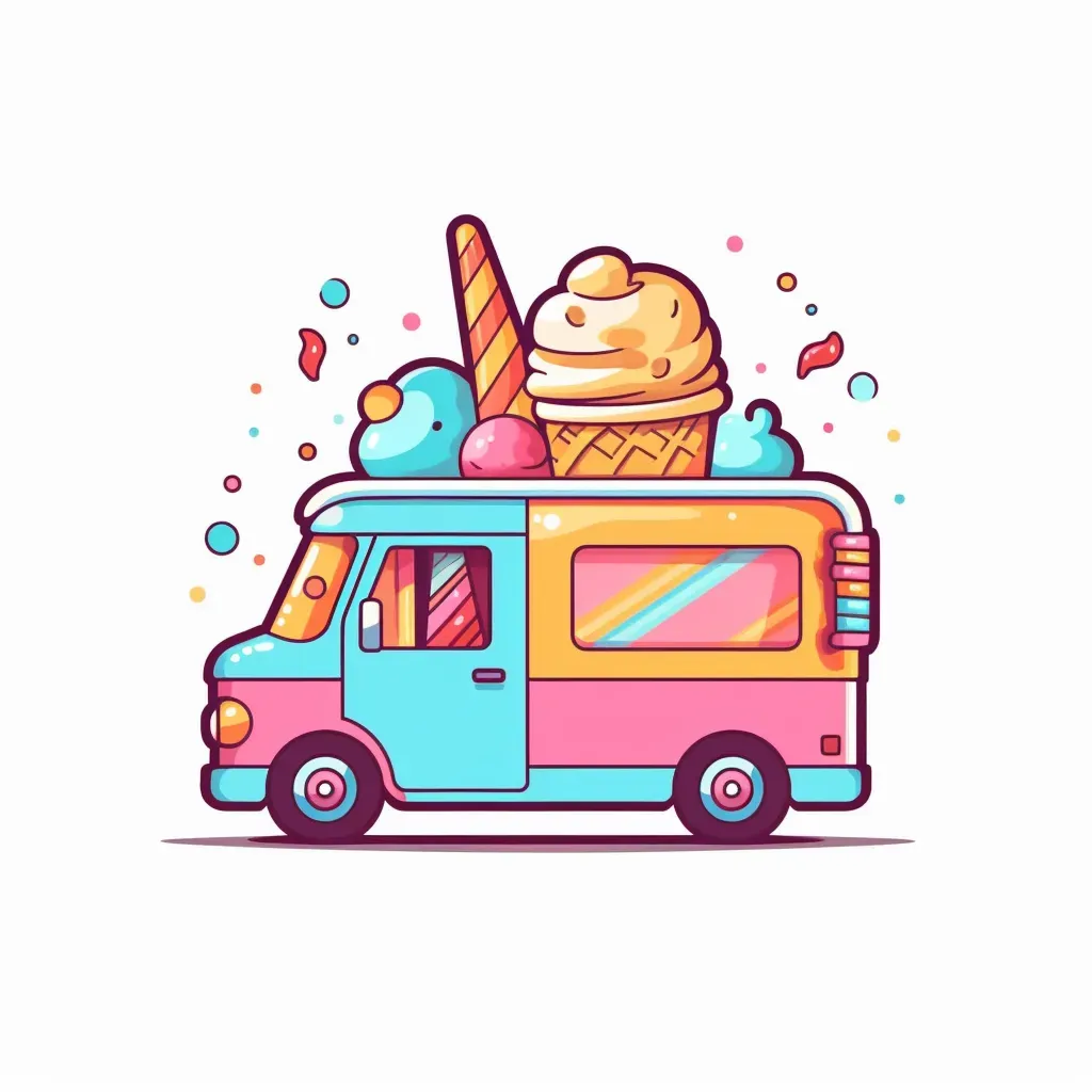 Ice Cream Truck Logo with Colorful Cones and Popsicles - Image 4