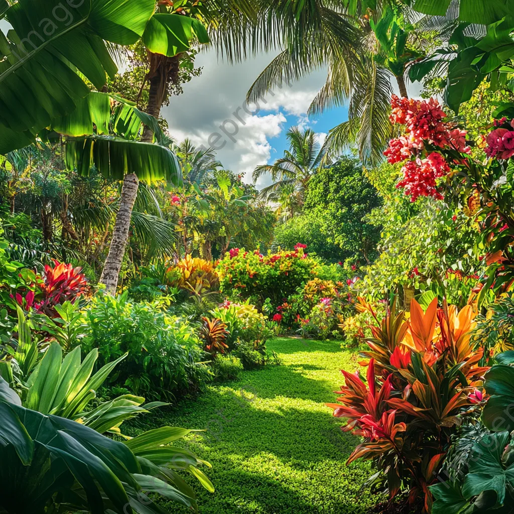 Colorful flowers and greenery on a tropical island - Image 1